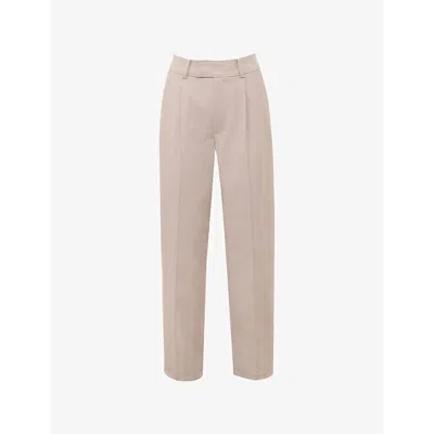 House Of Cb Womens Beige Hayden Wide-leg Mid-rise Stretch-woven Trousers In Sand