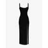 House Of Cb Womens Black Lini Corset-bodice Stretch-mesh Maxi Dress In Black