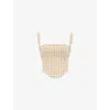 House Of Cb Womens Gingerbread Lottie Gingham-pattern Stretch-woven Corset