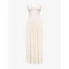 House Of Cb Womens Ivory Marcella Pleated Georgette Maxi Dress In White