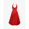 House Of Cb Marilyn Halter Midi Dress In Red