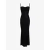 House Of Cb Womens Black Nalani Devore Satin Maxi Gown In Black