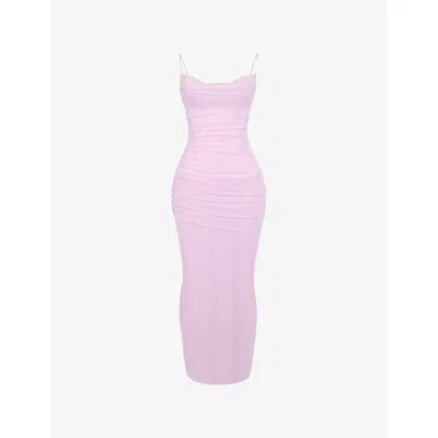 House Of Cb Of Cb Womens Cotton Candy Nalini Corseted Stretch-woven Maxi Dress Xs