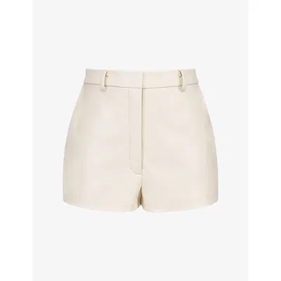 House Of Cb Womens  Naya High-rise Vegan-leather Shorts In Ivory