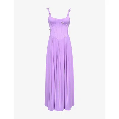 House Of Cb Of Cb Womens Pascha Butterfly Corset Maxi Dress Orchid