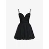 House Of Cb Womens Black Princess Tulle Mini Dress