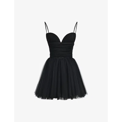 House Of Cb Womens Black Princess Tulle Mini Dress