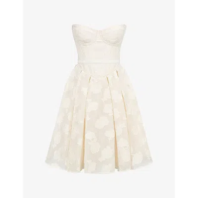 HOUSE OF CB WOMENS HOUSE OF CB SAIGE FLORAL-JACQUARD WOVEN MINI DRESS