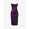 House Of Cb Womens Santana Corseted Strapless Recycled-polyester Midi Dress Winter Bloom