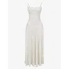 House Of Cb Womens Vintage Cream Seren Lace-up Lace Maxi Dress