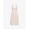House Of Cb Womens Vintage Cream Solada Halter Georgette Woven Sundress In Pink