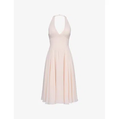 House Of Cb Womens Vintage Cream Solada Halter Georgette Woven Sundress In Brown