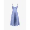 House Of Cb Womens  Steffani Floral-print Stretch-cotton Midi Dress