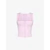 House Of Cb Womens Ballerina Pink The Balconette Woven Corset To