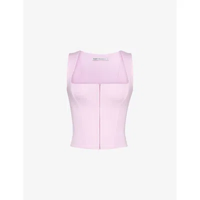 House Of Cb Womens Ballerina Pink The Balconette Woven Corset To
