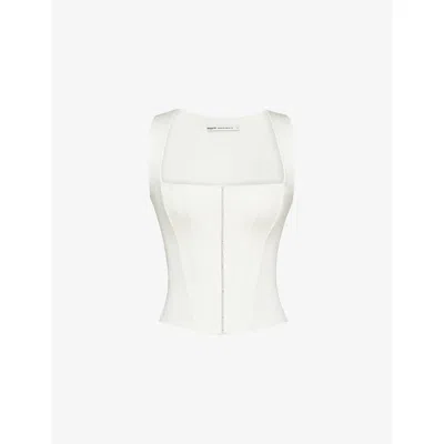 House Of Cb Womens Ivory The Balconette Woven Corset To In White