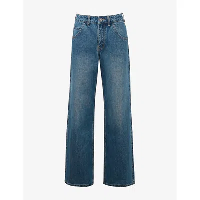 House Of Cb Womens  The Boyfriend Low-rise Baggy Jeans In Blue