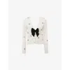 House Of Cb Beaubella Embellished Cardigan In Ivory