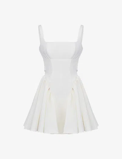 House Of Cb Womens Ivory Florianne Corseted Cotton-blend Mini Dress