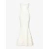 House Of Cb Ines Flared Satin Wedding Dress In Ivory