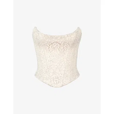 House Of Cb Womens Ivory Larra Strapless Lace Corset To In Neutral