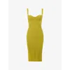House Of Cb Womens Martini The Sculpt Halter-neck Bandage Stretch-woven Midi Dress