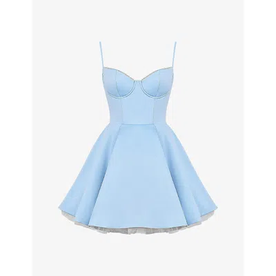 House Of Cb Womens Minimoiselle Tulle Satin Mini Dress Cinderella Blue