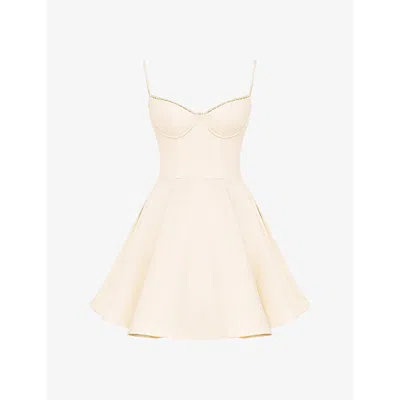 House Of Cb Womens Minimoiselle Tulle Satin Mini Dress Vintage Cream