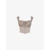 House Of Cb Womens Mocha Anja Cropped Satin To In Brown