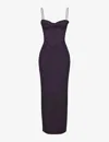 House Of Cb Womens Night Shade Charmaine Corset Satin Maxi Dress In Purple