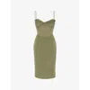 House Of Cb Womens  Myrna Corset Satin Dress In Olive