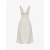 House Of Cb Paloma Sleeveless Satin Gown In Vintage Cream
