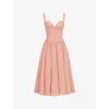 House Of Cb Womens Adalyn Broderie Anglaise Stretch-cotton Midi Dress Peach In Peach