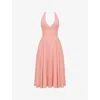 House Of Cb Solada Floral Halter Midi Sundress In Peach