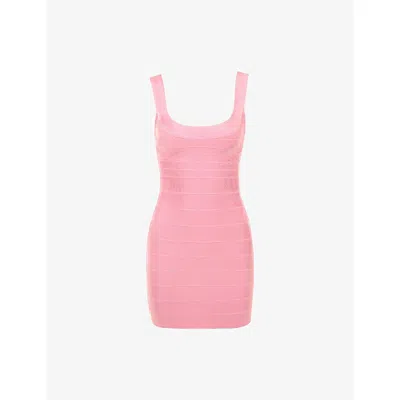 House Of Cb Womens Pink Icing The Supermodel Halter-neck Bandage Stretch-woven Mini Dress