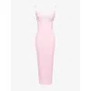 House Of Cb Womens Romy Mesh Bodycon Stretch-woven Maxi Dress Pink In Pink