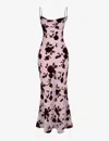 House Of Cb Womens Pink Serena Floral-print Stretch-woven Maxi Dress In Pink