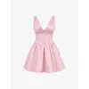 House Of Cb Womens Emmeliette Satin Mini Dress Powder Pink In Powder Pink