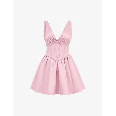 House Of Cb Womens Emmeliette Satin Mini Dress Powder Pink