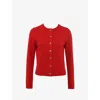 House Of Cb Womens Red Round-neck Cashmere And Merino Wool-blend Cardigan In Red