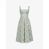 House Of Cb Womens  Mariabella Floral-print Stretch-cotton Midi Dress