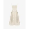 House Of Cb Womens Vintage Cream Samaria Corset-top A-line Stretch-cotton Midi Dress In Vintage Cream