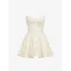 House Of Cb Womens Serenita Floral-jacquard Woven Mini Dress Vintage Cream In Vintage Cream