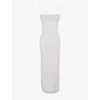 House Of Cb Womens Calla Pearl-embellished Woven Maxi Dress Silver Pearl In Silver Pearl