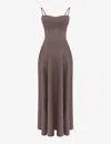 House Of Cb Womens Smoke Anabella Lace-up Satin Maxi Dress