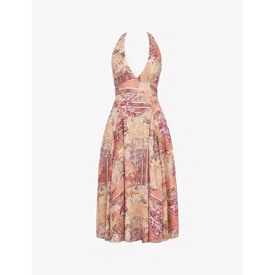 House Of Cb Womens Paisley Patchwork Solada Floral-pattern Woven Midi Dress In Paisley Patchwork