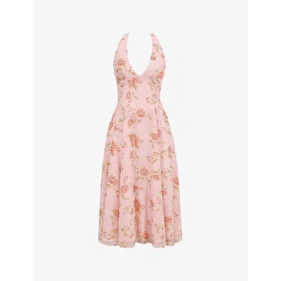 House Of Cb Womens Vintage Rose Print Solada Floral-pattern Woven Midi Dress In Vintage Rose Print