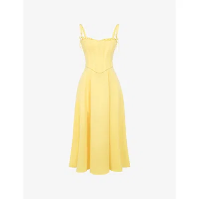 House Of Cb Womens Clarabelle Sleeveless Cotton-blend Midi Dress Sunshine