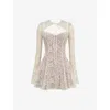 House Of Cb Womens Alice Sweetheart Lace Mini Dress Vintage Cream In Vintage Cream