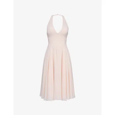House Of Cb Womens Vintage Cream Solada Floral-pattern Woven Midi Dress In Pink